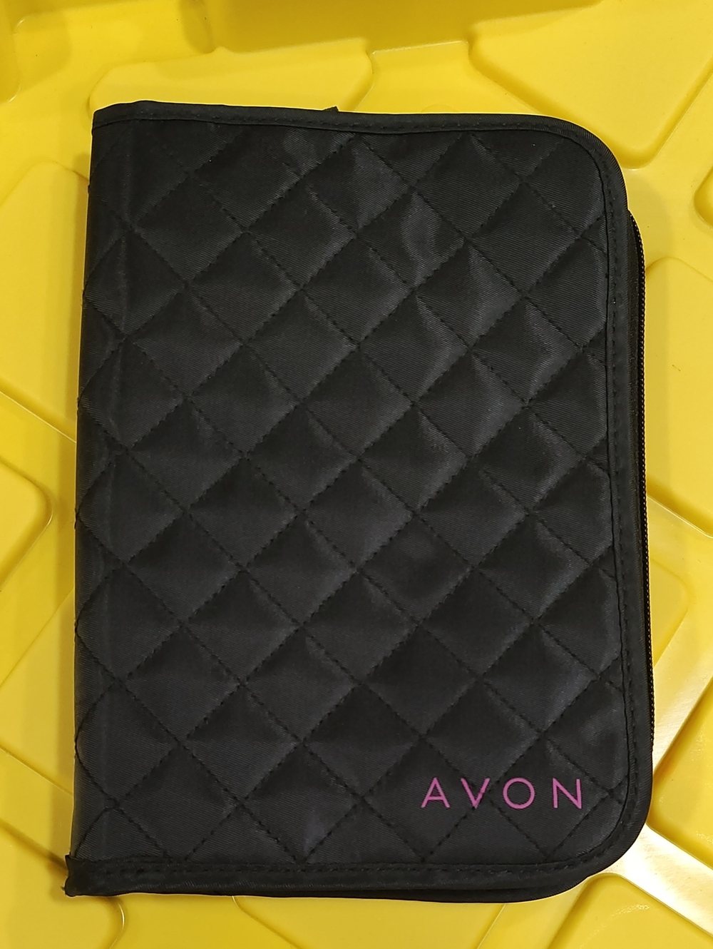 Avon Black Quilted Tablet Case with Pink Logo
